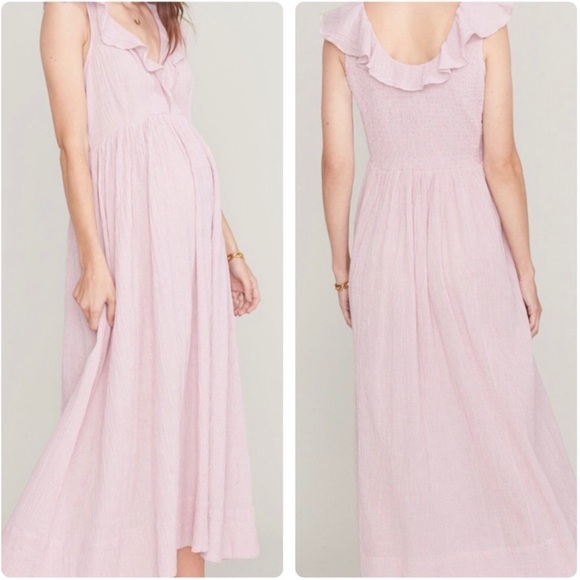 Hatch | Iris Pink Sarah Maxi Maternity Ruffle Dress Iris Size 3 - Picture 1 of 9